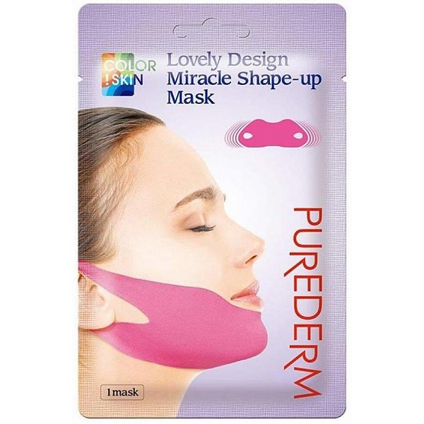 Гидрогелевая маска-бандаж для подбородка Purederm Color Skin Lovely Design Miracle Shape-Up Mask