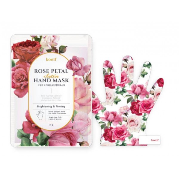 Увлажняющая маска-перчатки для рук с экстрактом розы KOELF Rose Petal Satin Hand Mask, 16 гр