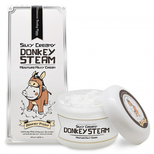 Увлажняющий паровой крем из ослиного молока Elizavecca Silky Creamy Donkey Steam moisture milky