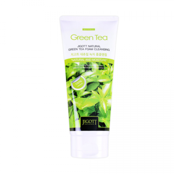 Пенка для умывания с зеленым чаем Jigot Green Tea Foam Cleansing, 180 мл