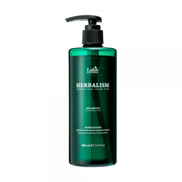 Слабокислотный травяной шампунь для волос Lador Herbalism Shampoo, 400 мл 