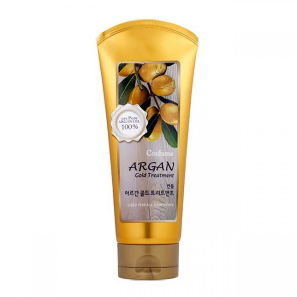 Увлажняющая маска с аргановым маслом и с золотом для поврежденных волос Welcos Argan Gold Treatment, 200 ml